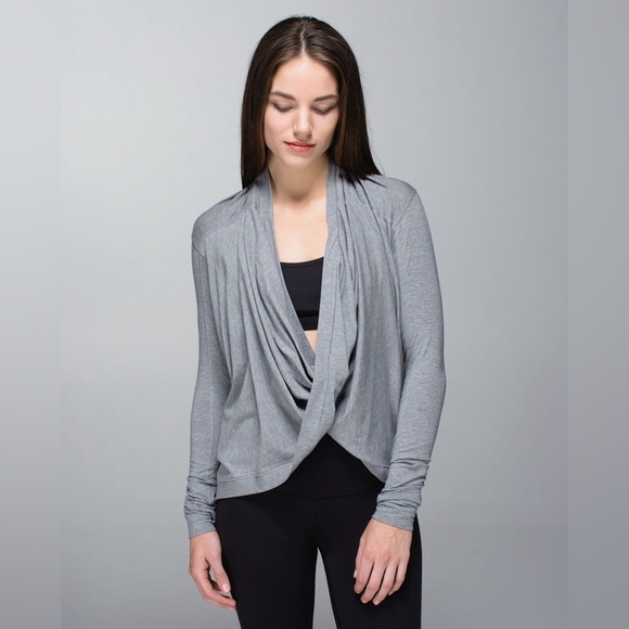 Lululemon Women’s Iconic Wrap Sweater in Grey Heather Size 4 - Picture 1 of 9